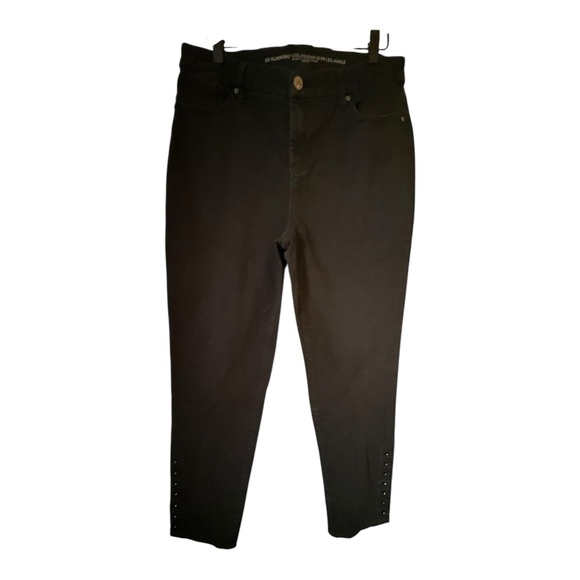 Chico's Girlfriend Black Slim Ankle Jeans with embellishments Sz 1.5 (10) EUC - Picture 5 of 8